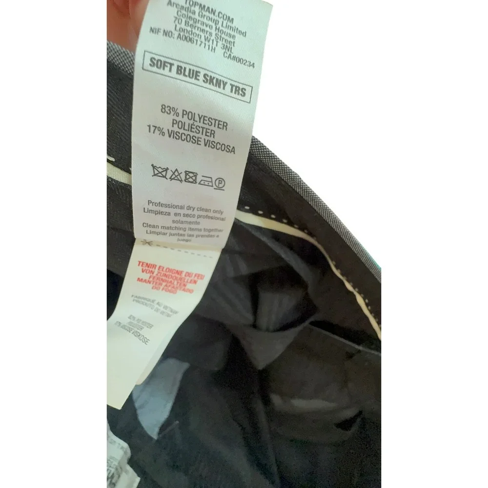Topman Gray Skinny Dress Pants Mens 32x32 Slim Trousers office travel holiday